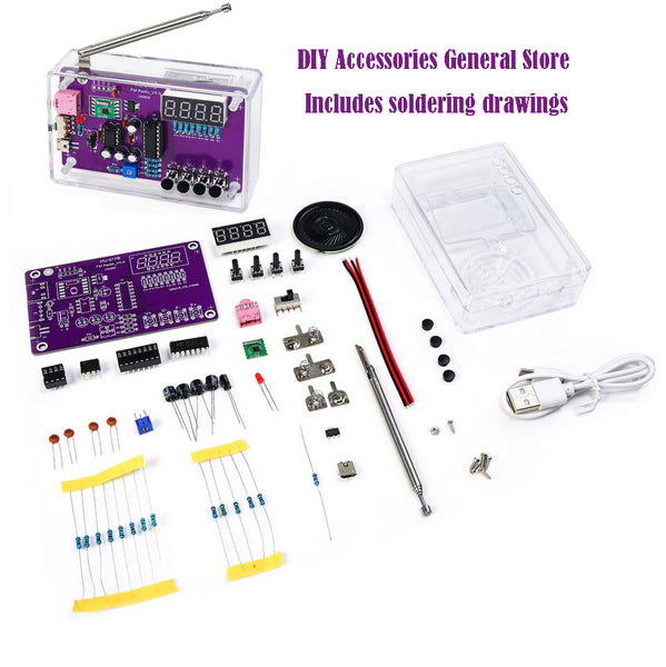 Gikfun Portable FM Radio Kit Soldering Practice Kit DIY School Project Electronic Soldering Hobbyist Kit FM 87-108MHz with 2 Power Modes EK2163