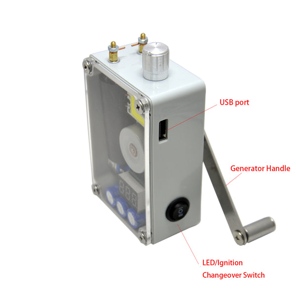 Gikfun Hand Crank Generator, Portable Emergency USB Charger with COB Light and Lighter for Emergency Survival Power Bank Phone Charger for Outdoor Advanture Load Trip Camping GK1029