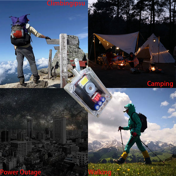 Gikfun Hand Crank Generator, Portable Emergency USB Charger with COB Light and Lighter for Emergency Survival Power Bank Phone Charger for Outdoor Advanture Load Trip Camping GK1029