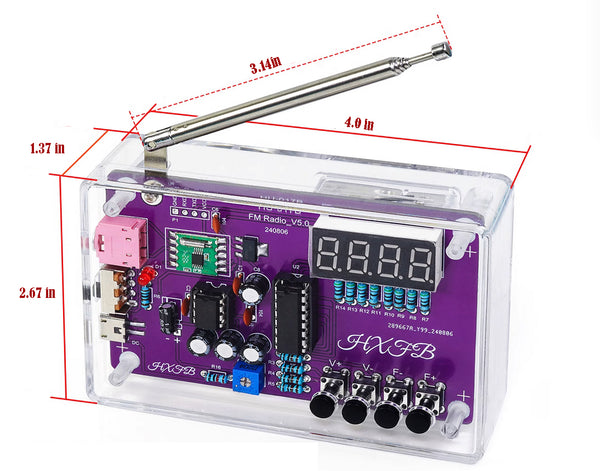 Gikfun Portable FM Radio Kit Soldering Practice Kit DIY School Project Electronic Soldering Hobbyist Kit FM 87-108MHz with 2 Power Modes EK2163