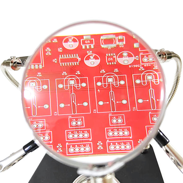 Gikfun PCB Soldering Helping Hands with 3x Magnifier & 360° Rotating Alligator Clips, Adjustable Third Hand Tool with Storage Tray for Electronic Repair, Craft, Hobby DIY EK2175