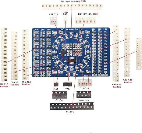 Gikfun 100pcs  DIY SMD SMT Welding Practice Soldering Skill Training Board Led EK7026