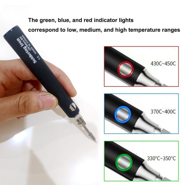 Gikfun Cordless USB Rechargeable Soldering Iron Kit, 3 Adjustable Temperatures with Rapid Heating for Electronics DIY and Home Appliance Repair EK8490