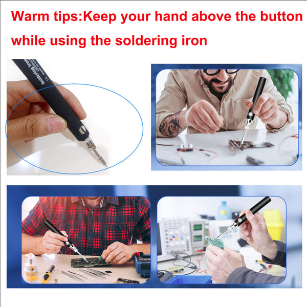 Gikfun Cordless USB Rechargeable Soldering Iron Kit, 3 Adjustable Temperatures with Rapid Heating for Electronics DIY and Home Appliance Repair EK8490