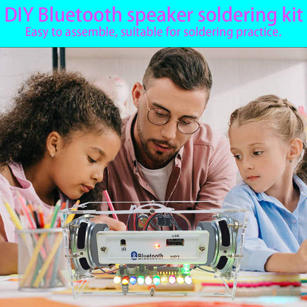 Gikfun Bluetooth Speaker Kit with LED Flashing Light Soldering Practice Mini USB Stereo Sound Amplifier DIY Kit for School Learning Project