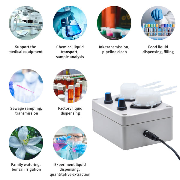 Gikfun DC 12V Adjustable Peristaltic Liquid Pump,Dosing Pump,Hose Pump,Dosing Head, 8-70 ml/min with Adapter for Chemicals, Liquids, Aquarium Lab Analytical