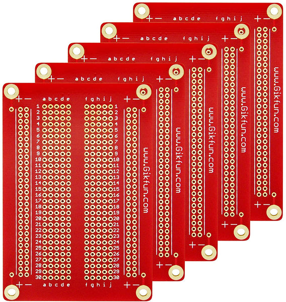 Gikfun Solder-able Breadboard Gold Plated Finish Proto Board PCB DIY Kit for Arduino (Pack of 5PCS)