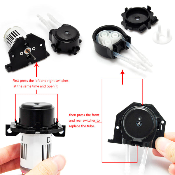 Gikfun 12V DC Dosing Pump Peristaltic Dosing Head with Connector For Arduino Aquarium Lab Analytic Diy