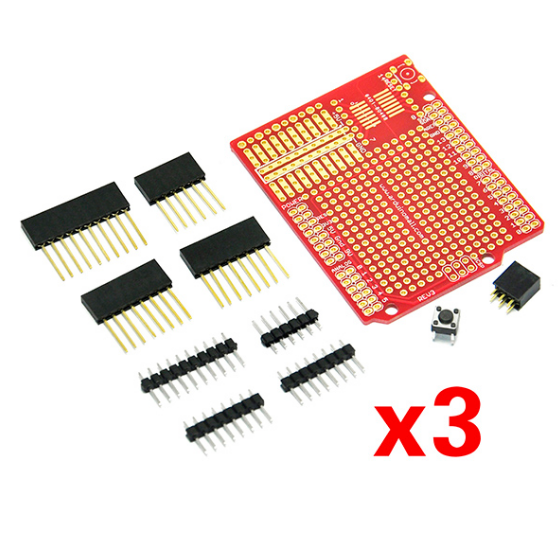 Gikfun ARDUINO PROTO PROTOTYPE SHIELD DIY KIT FOR Arduino UNO R3(PACK OF 3 SETS)