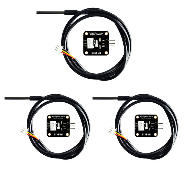Gikfun Custom 100PCS 6 meters DS18B20 Waterproof Digital Temperature Sensor with Adapter Module for Arduino