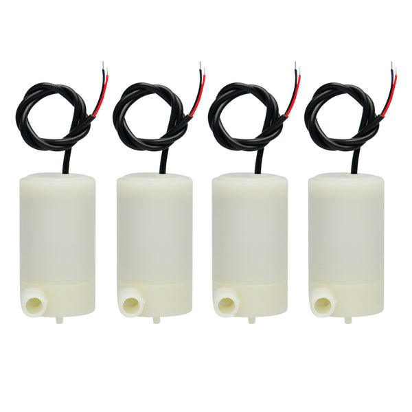 Gikfun DC 3V 5V Micro Submersible Mini Water Pump (Pack of 4pcs)