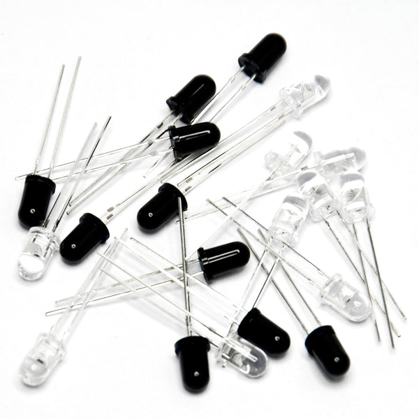Gikfun 5mm 940nm LEDs Infrared Emitter and IR Receiver Diode for Arduino (Pack of 20pcs)