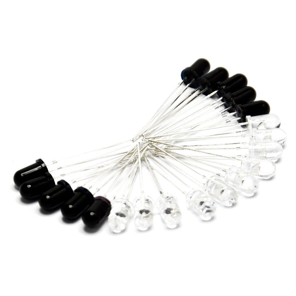 Gikfun 5mm 940nm LEDs Infrared Emitter and IR Receiver Diode for Arduino (Pack of 20pcs)