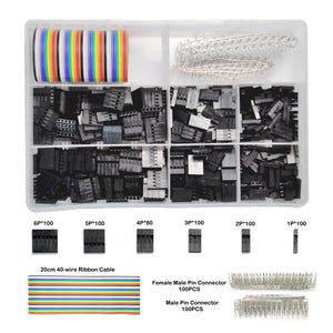 Gikfun 780pcs 2.54mm Pitch 1 2 3 4 5 6Pin Housing Connector Dupont Wire Male Female Crimp Pins Adaptor Assortment Kit for RC Servo, Arduino, SMT, SATA, EPS, Battery Balancer