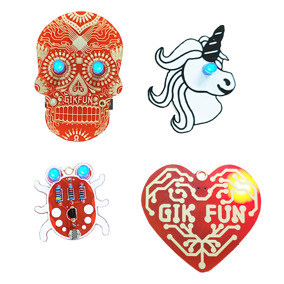 SKULL & CIRCUIT モジュラー DIY PCB & パネルセット Gikfun PCB Board Brooch Decoration Practice Soldering Skill Training D
