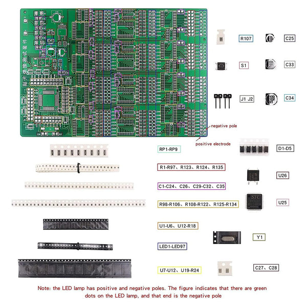 Gikfun Advanced DIY SMD/SMT Soldering Practice Kit - Electronics Engineer Student Skill Training Board with Components EK2165