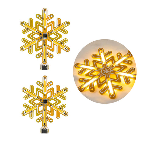 Gikfun 2 PCS Touch Dimming Snowflake Lighting Soldering Practice Kit PCB Board for School Learning Project,Pendant, Decoration, Gift EK2168