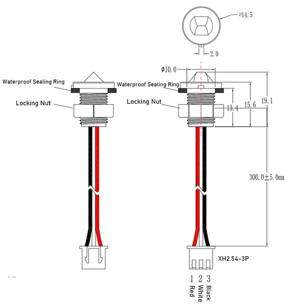 Gikfun 2PCS High Sensibility Optical Water Liquid Level Sensor 300mm Cable Working with Liquid Level Controller EK2172