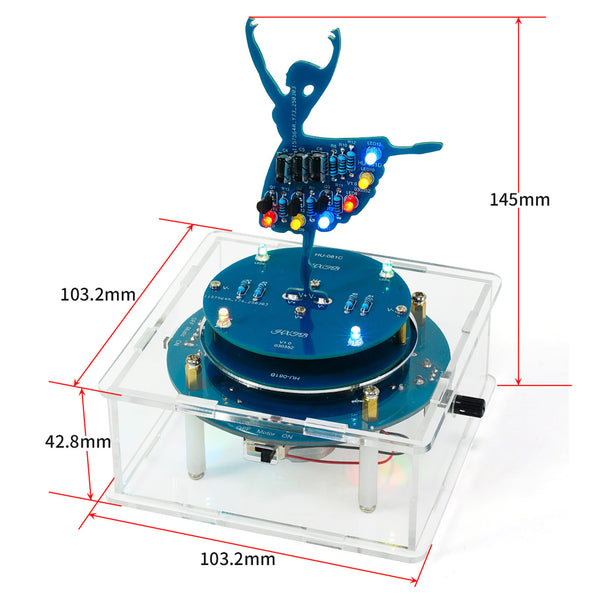 Gikfun DIY Rotating Led Ballet Girl Music Box Soldering Practice Kit- Electronic STEM Kit for School Learning Project Holiday Gift EK2174