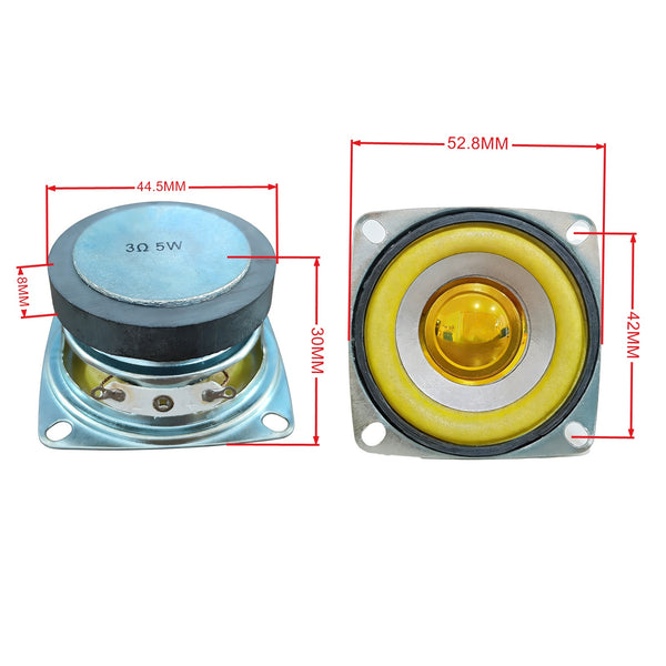 Gikfun 2" 3Ohm 5W Full Range Speaker 2-Pack, 2 Inch Mini Speaker for Arduino DIY Speaker Boom Box Portable Radio Replacement EK2180