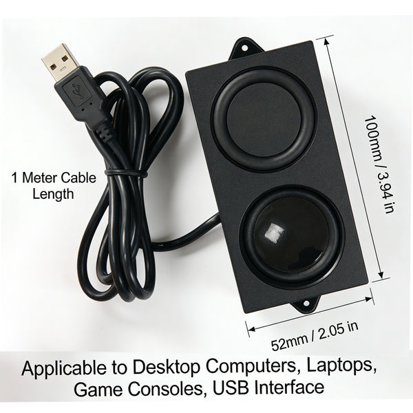 Gikfun USB Sound Card Speaker, 4Ohm 5W Stereo Woofer Loudspeaker with Plug and Play, for Arduino, PC, Laptop, Desktop, and Game Console DIY EK2181