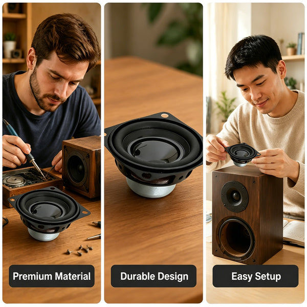 4Ohm 10W Full Range Audio Speaker Stereo Woofer Loudspeaker for Arduino Replacement DIY (Pack of 2pcs) EK2182