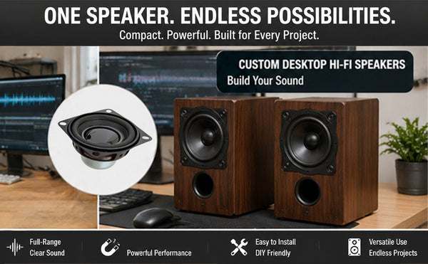 4Ohm 10W Full Range Audio Speaker Stereo Woofer Loudspeaker for Arduino Replacement DIY (Pack of 2pcs) EK2182