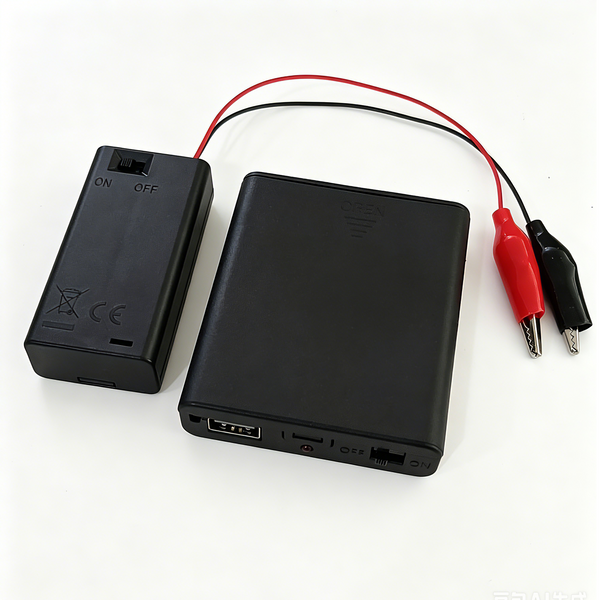 USB 4 AA Battery Holder 5-6V and 2 AA 3V with Switch Alligator Clips | Ideal for Arduino, DIY electronics, breadboard projects. On/Off switch. Batteries not included.EK2184