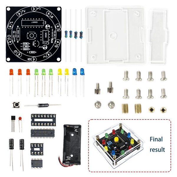 2PCS DIY Lucky Spin Wheel - Soldering Practice Kit | Soldering Skill Training PCB Board for STEM Electronics Learning Project DIY  EK2185