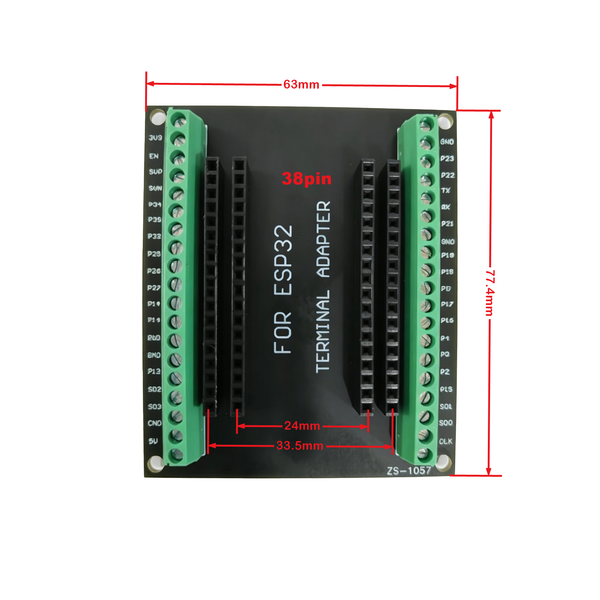 2Pcs ESP32 38-Pin GPIO 1-to-2 Splitter Board for Narrow ESP-WROOM-32 | with 40Pcs Cables• Double‑Layer PCB • Screw Terminals & Pin Headers • No Soldering Required • Plug & Play EK2186