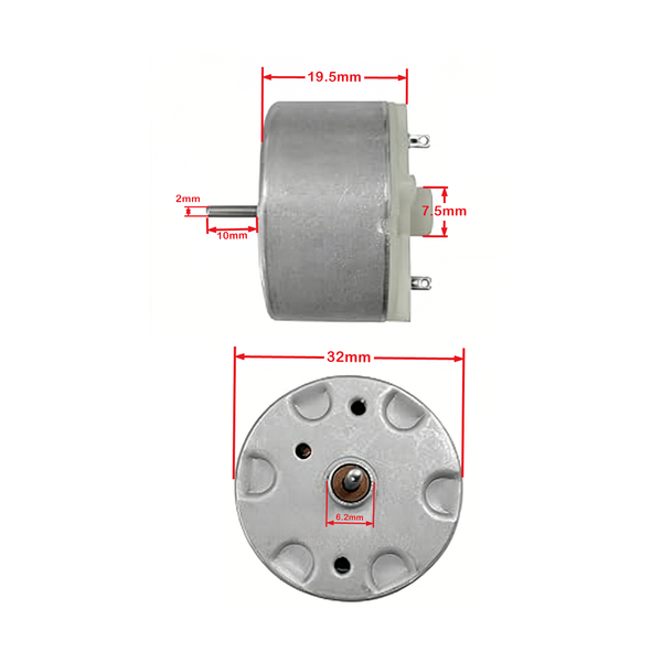 2-Pack High Torque 500 DC Motor for DIY Fan & DIY STEM Kits | Come with 1Pcs 3-Blade Soft Propeller Fan+4Pcs wire EK2188