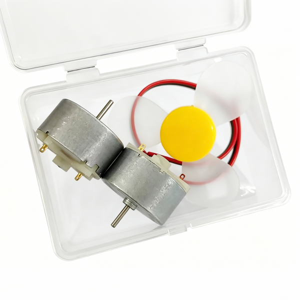2-Pack High Torque 500 DC Motor for DIY Fan & DIY STEM Kits | Come with 1Pcs 3-Blade Soft Propeller Fan+4Pcs wire EK2188