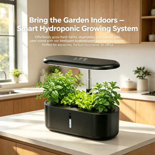 Gikfun 10 Pods Indoor Garden Growing System with LED Grow Light Quiet Water Pump, Adjustable Height for Fresh Herbs, Vegetables, Indoor Kitchen Gardening