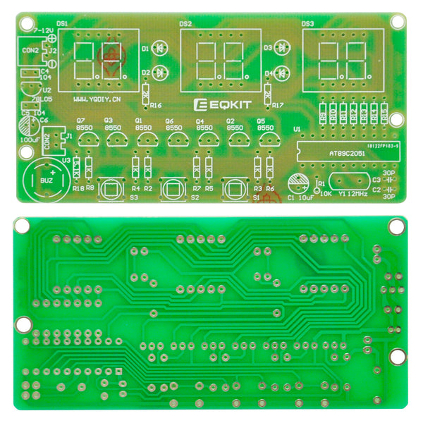 Gikfun 6 Bits Digital LED Electronic Clock DIY Kits PCB Soldering Practice Learning Board AT89C2051 FR-4