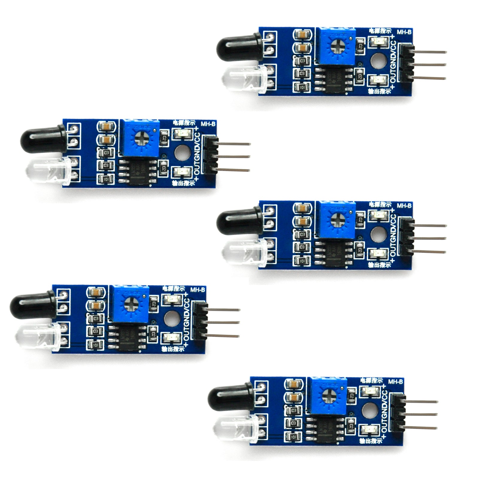 Gikfun Obstacle avoidance IR Infrared Sensor Module Reflective Photoelectric Light Intensity DIY Kit for Arduino UNO (Pack of 5pcs)