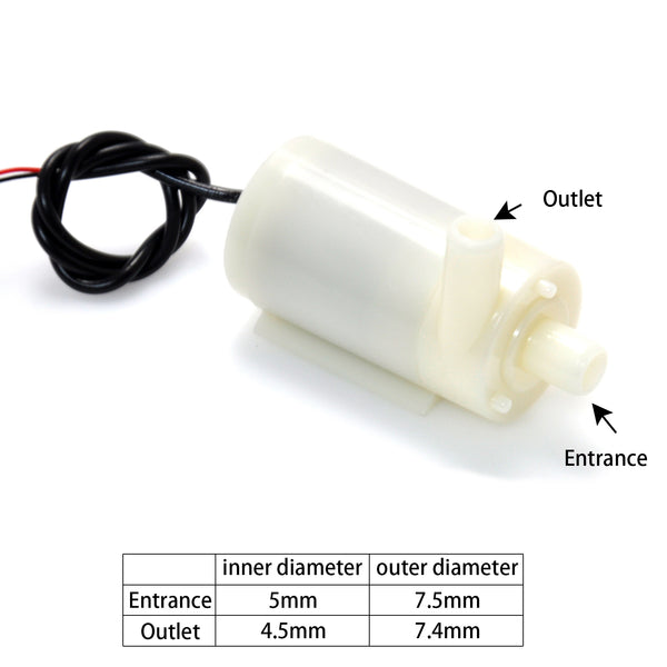 Gikfun DC 2.5V-6V Micro Submersible Mini Water Pump with 1m Silicone Tube (Pack of 3pcs)
