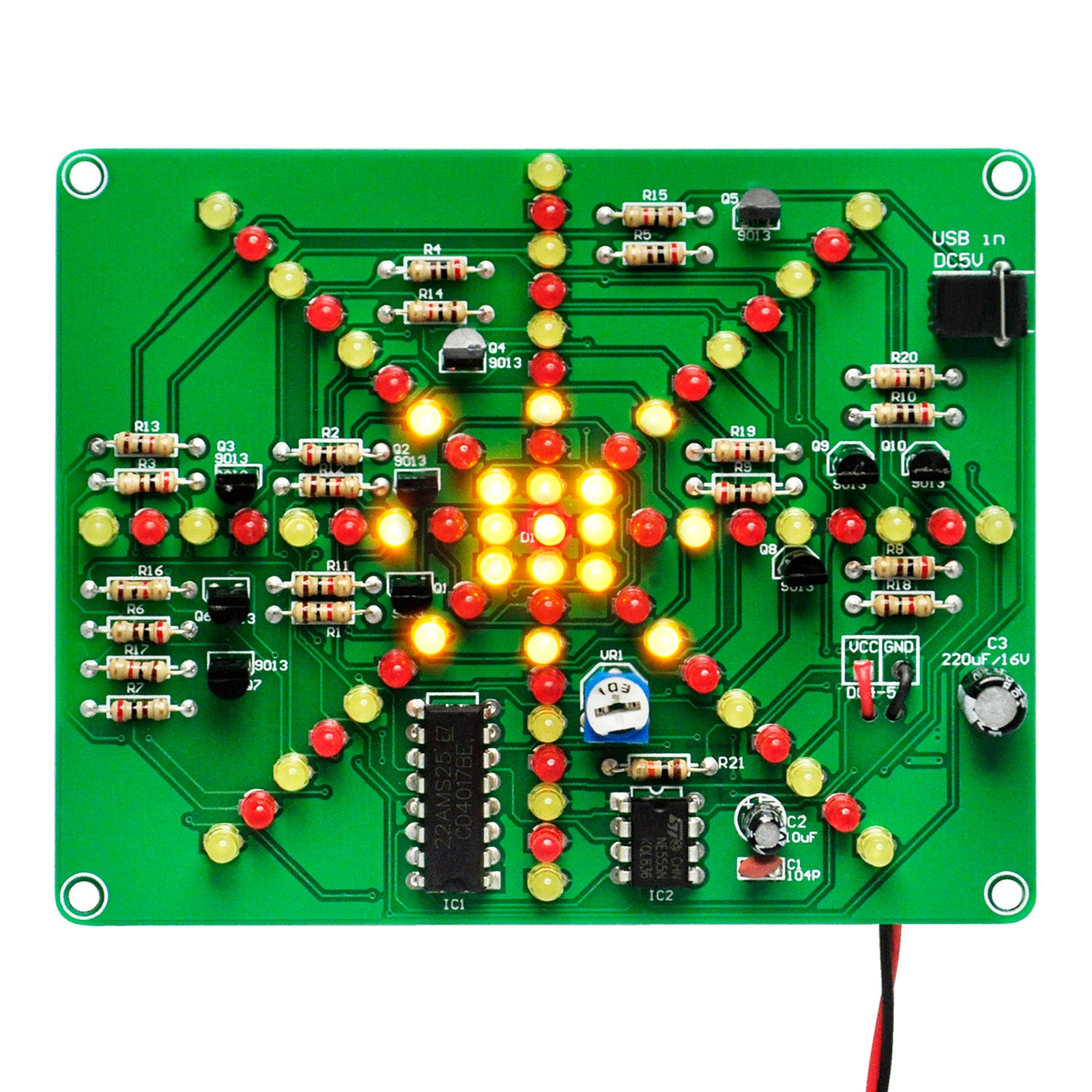 Gikfun Electronic LED Flashing Lights Soldering Practice Board PCB DIY Kit