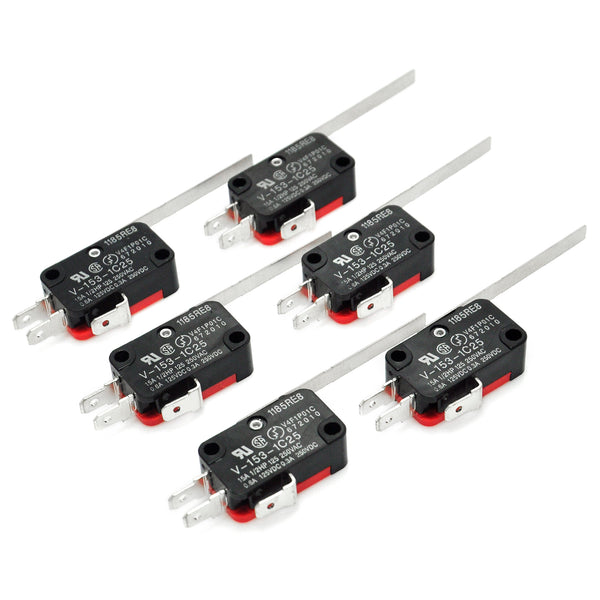 Gikfun V-153-1C25 Micro Limit Switch Long Straight Hinge Lever Arm SPDT Snap Action LOT DIY Kit for Arduino (Pack of 6pcs)