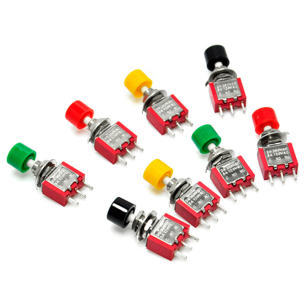 Gikfun AC 2A 250V/ 5A 120V NO/NC SPST Momentary Push Button Switch DIY Kit for Arduino (Pack of 8pcs)