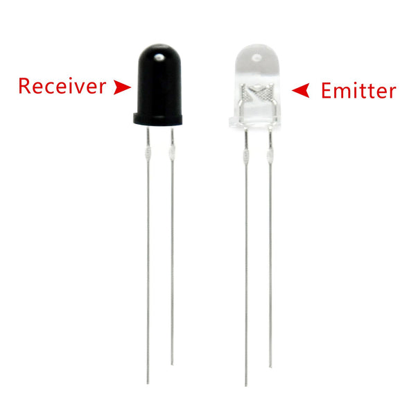 Gikfun 5mm 940nm LEDs Infrared Emitter and IR Receiver Diode for Arduino (Pack of 20pcs)